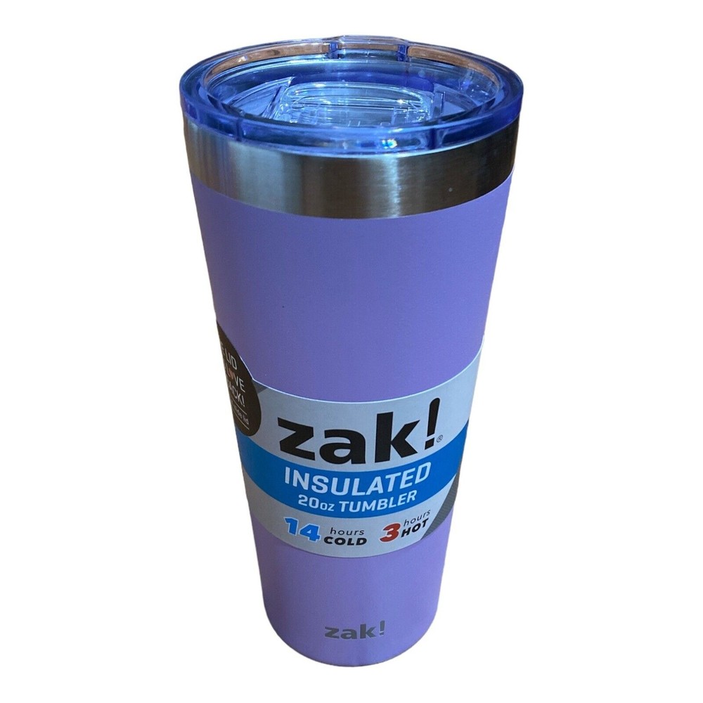 Zak! Designs 20oz Double Wall Stainless Steel Tumbler Slide Lid Light Purple